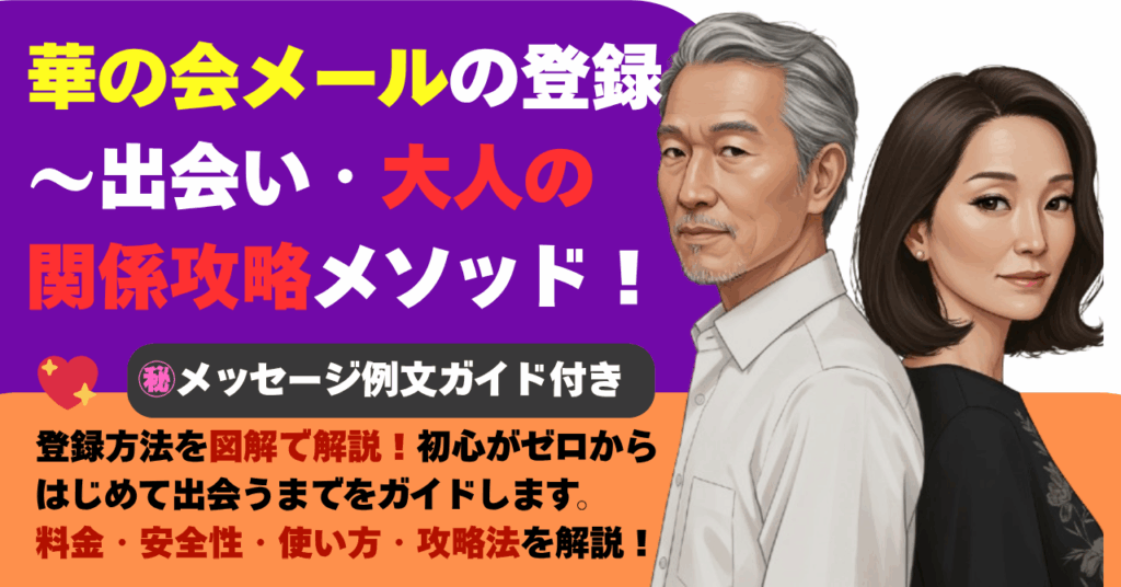 華の会メールの登録～出会い・大人の関係攻略メソッド！